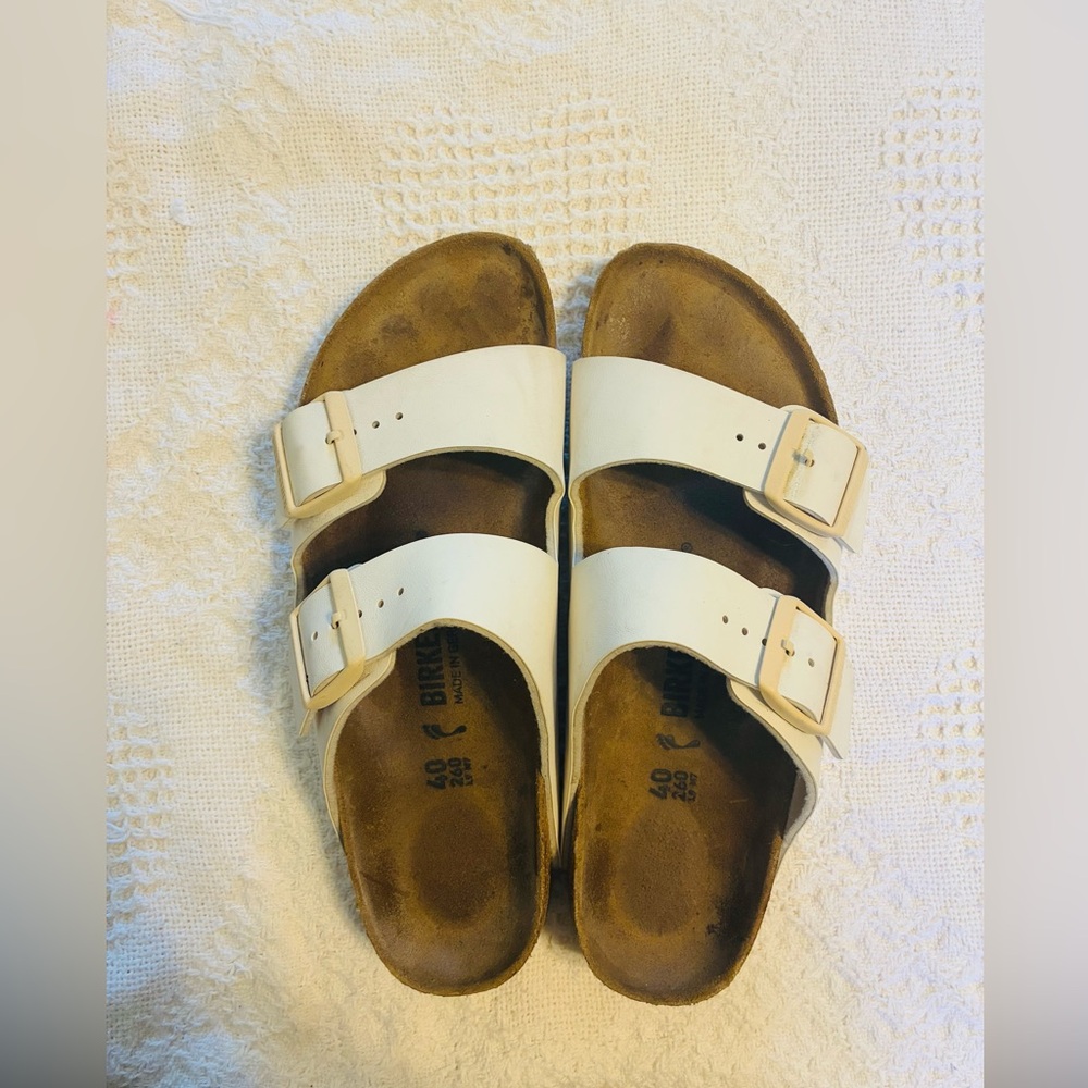 Birkenstock Cream Double-Strap Sandals